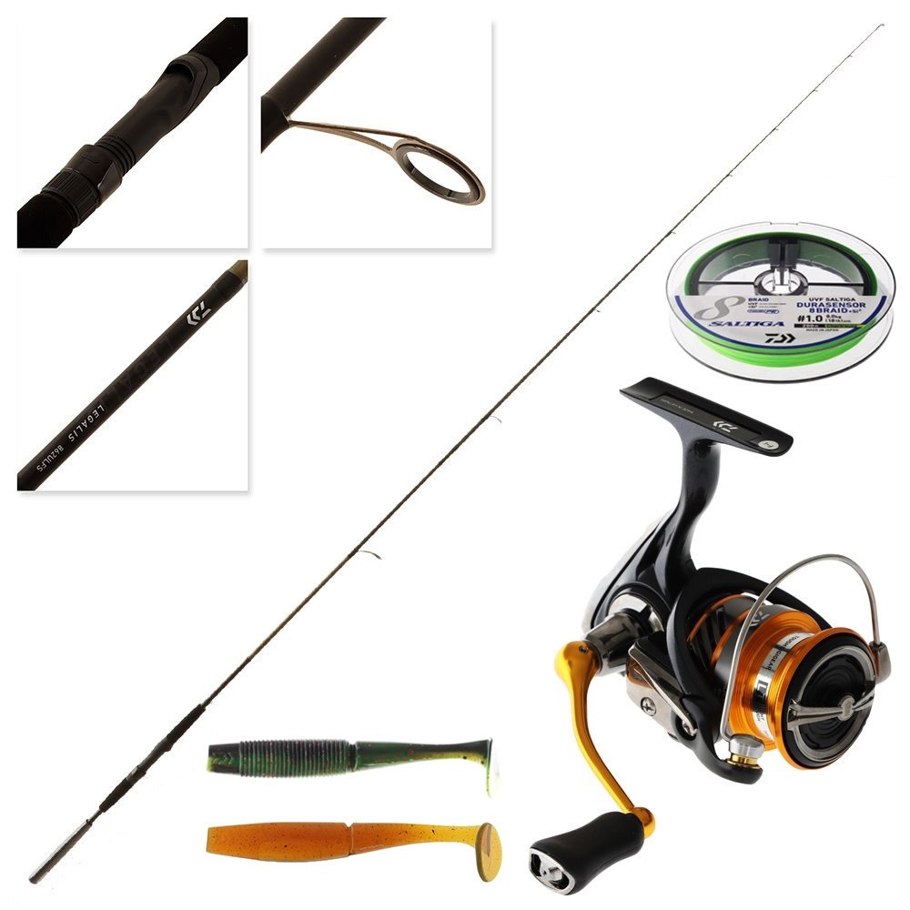Daiwa Revros LT 2500 Legalis Light Soft Bait Combo with Braid and Softbait 8ft 6in 2-5kg 2pc