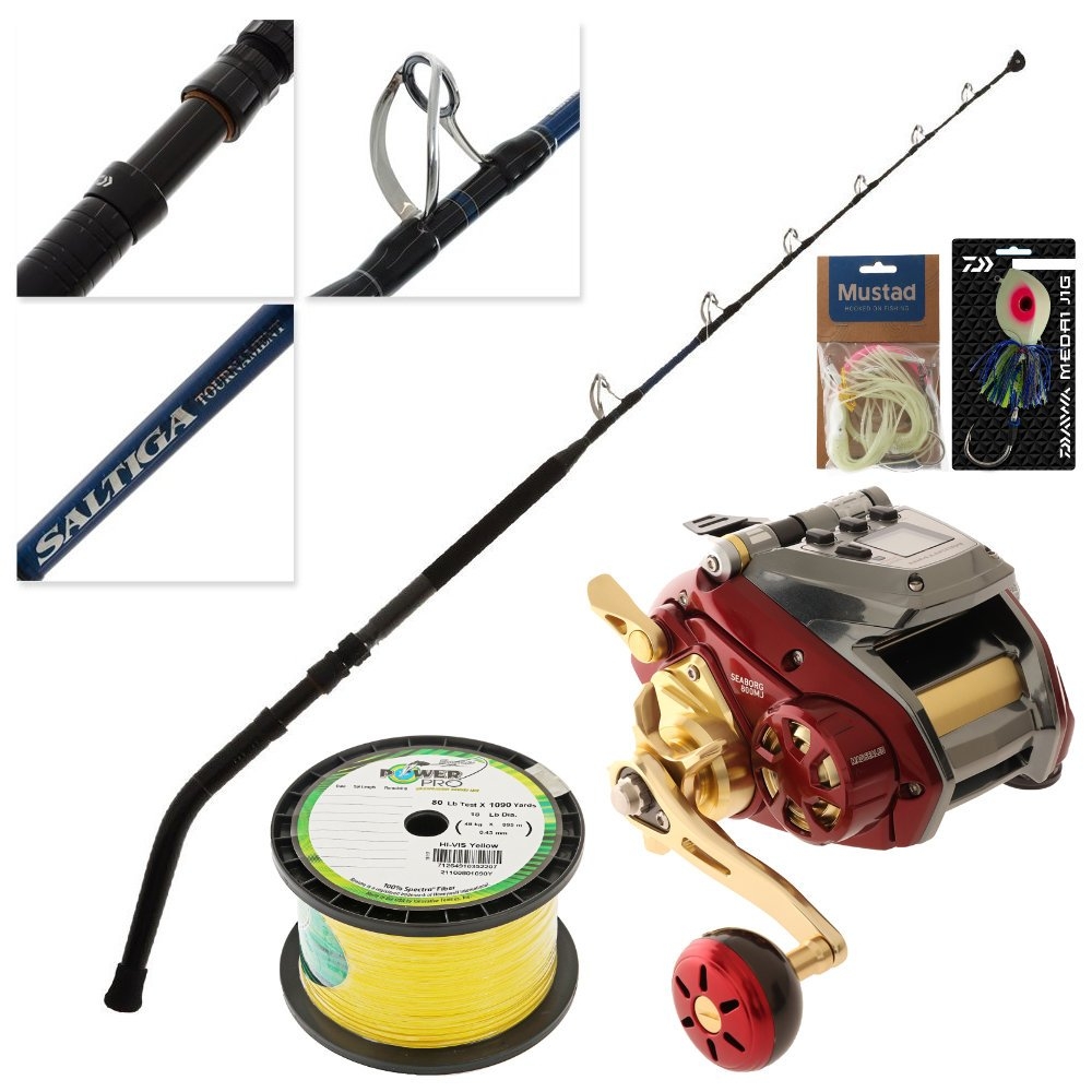 Daiwa Seaborg 800MJ Saltiga Electric Combo with Braid and Jig 5ft 4in 24kg 1pc