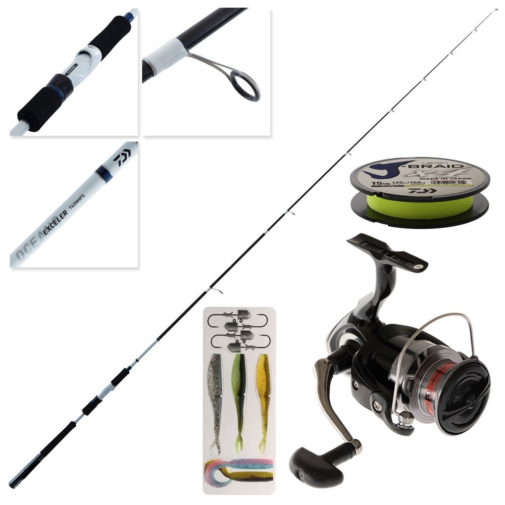 Daiwa RX LT 4000 Exceler Oceano Soft Bait Combo with Braid and Bait 7'6'' 5-9kg 2pc
