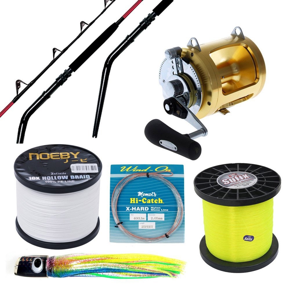 Shimano Tiagra 80W Kilwell Fibre-X Fully Rollered Bent Butt Game Package 37kg