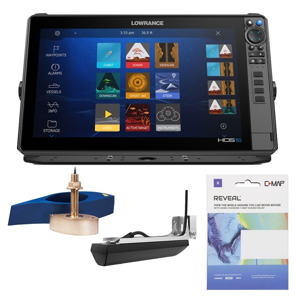 Lowrance HDS-16 Pro Thru-Hull 1KW CHIRP Deep Water Larger Vessel / Launch Package