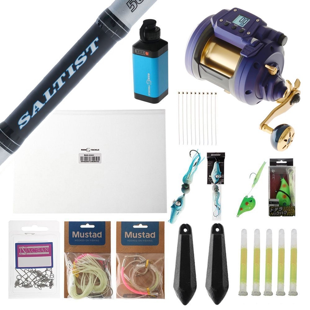 Daiwa Seapower Deep Drop Value Package with Electric Reel Battery 5ft 6in PE6-10 2pc