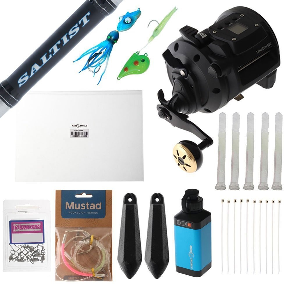 Daiwa Tanacom Deep Drop Value Package with Electric Reel Battery 5ft 6in PE6-10 2pc