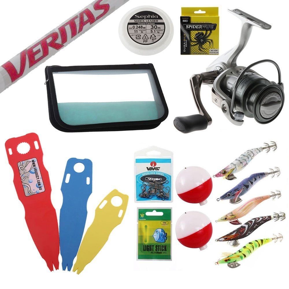 Abu Garcia Veritas Cardinal Squid Fishing Pro Package 7ft 8in 1-3kg 2pc