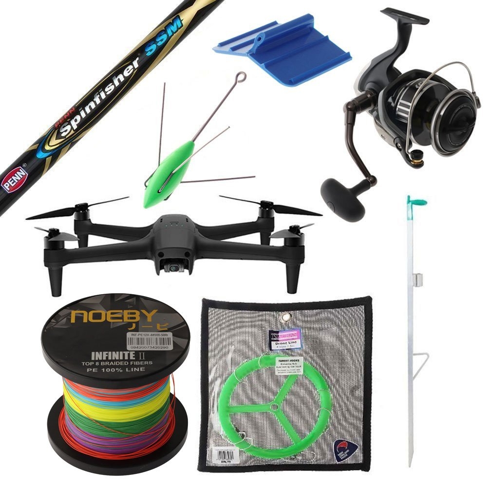 Aeroo Pro Combo 4K Ultra HD Daiwa BG MQ 20000 Drone Fishing Package 8ft PE10 3pc