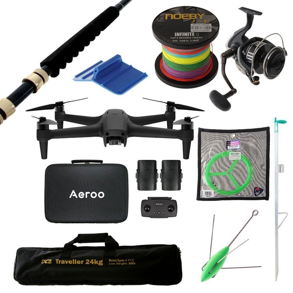 Aeroo Pro Combo 4K Ultra HD Daiwa BG MQ 20000 Drone Fishing Package 7ft 24kg 4pc
