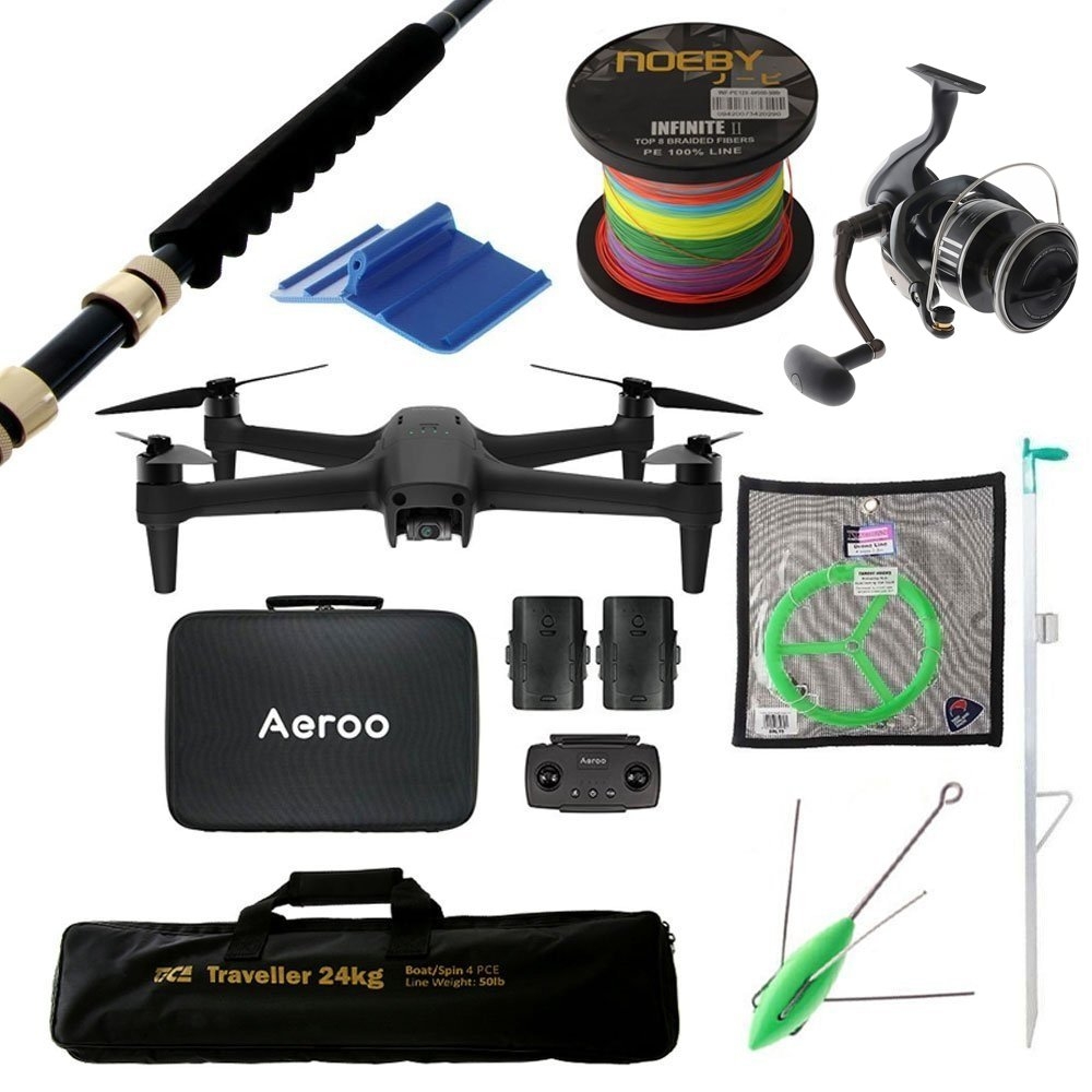 Aeroo Pro Combo 4K Ultra HD Daiwa BG MQ 18000 Drone Fishing Package 7ft 24kg 4pc