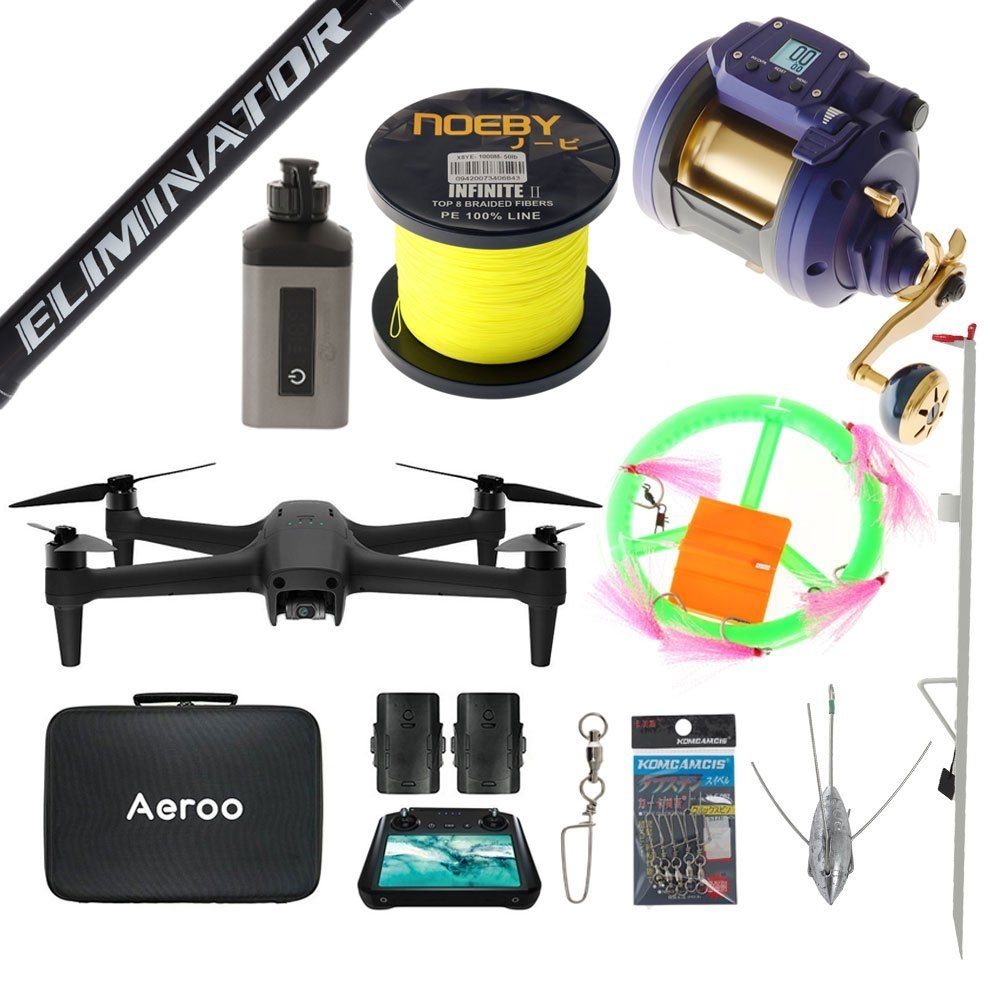 Aeroo Pro Combo Daiwa Seapower Electric Drone Fishing Package with Smart Controller 8ft PE5-8 3pc
