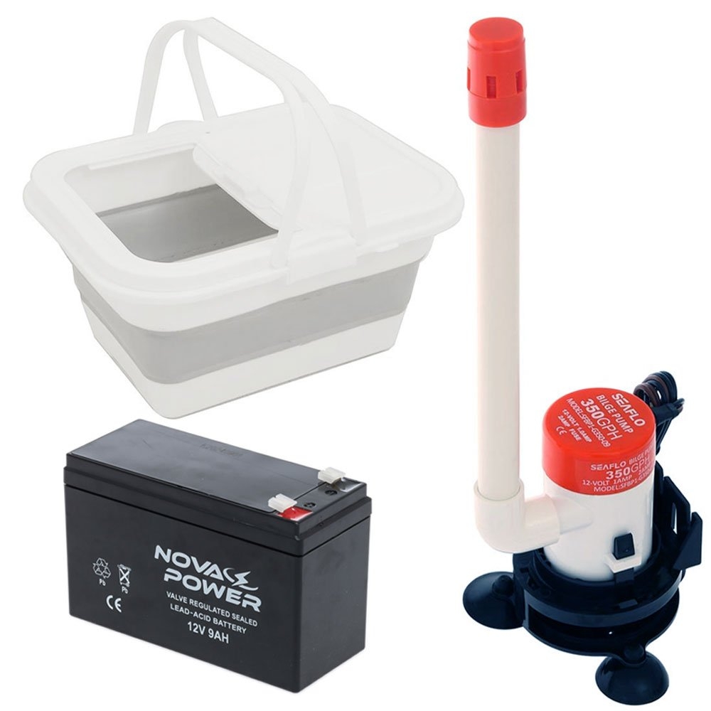 Portable Live Bait Tank with Aerator and Battery Package 25L
