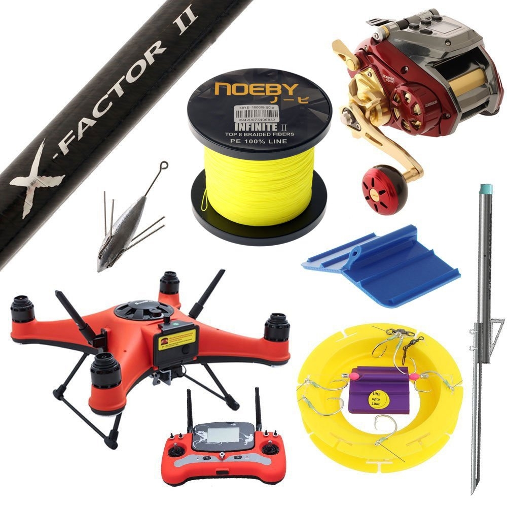 SwellPro FD3 Profish Daiwa Seaborg X-Factor Waterproof Electric Drone Fishing Package 8ft 6in 15-24kg 2pc