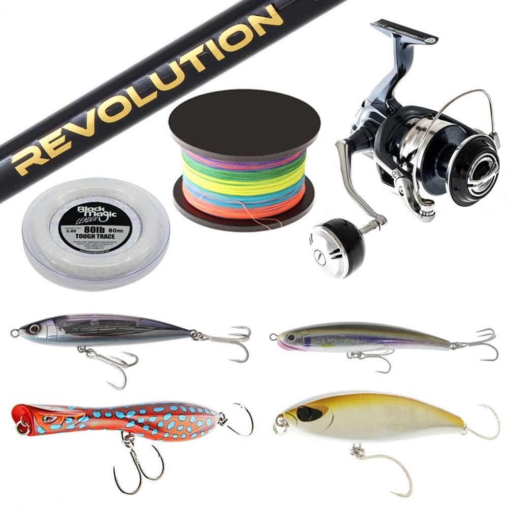 Shimano 20 Stradic SW 8000 PG Premium Stickbait Topwater Package 8ft 2in PE5-8 3pc