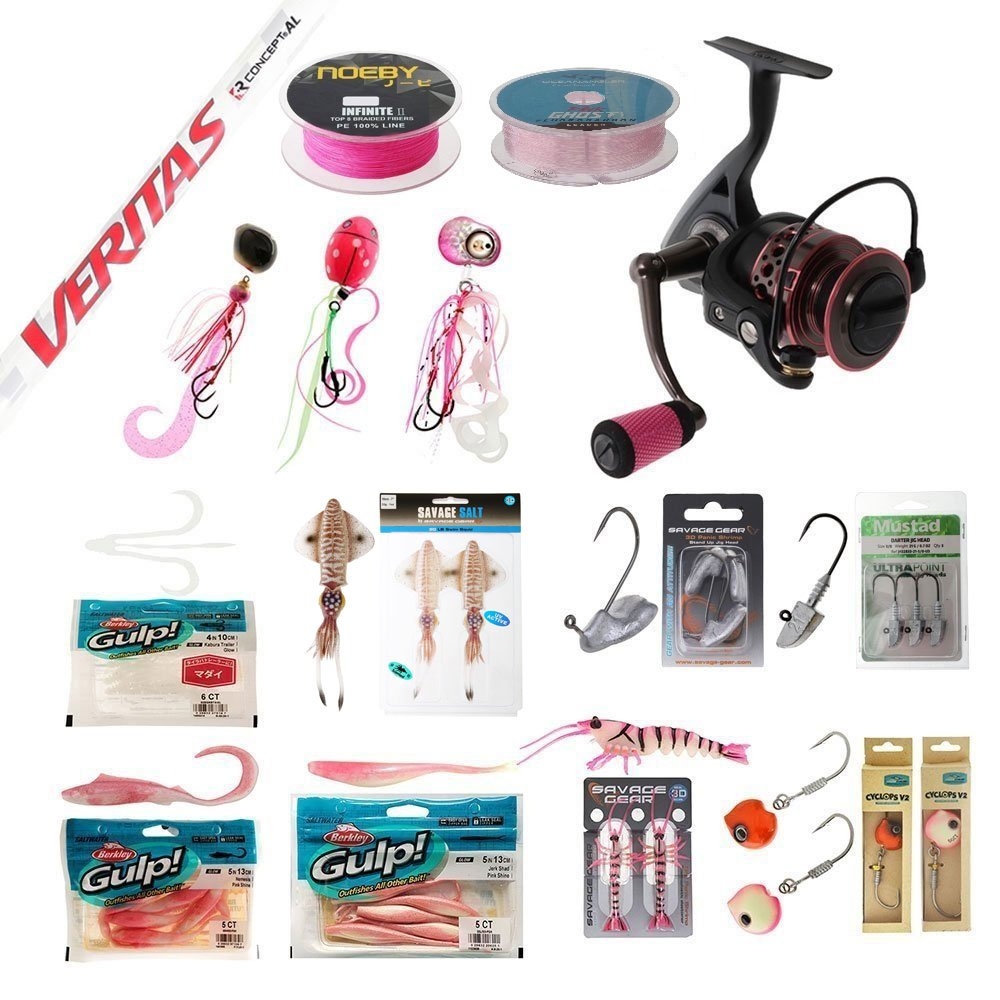 PENN Passion Abu Garcia Veritas Soft Bait and Lure Ladies Fishing Package 7ft 4in 3-5kg 2pc
