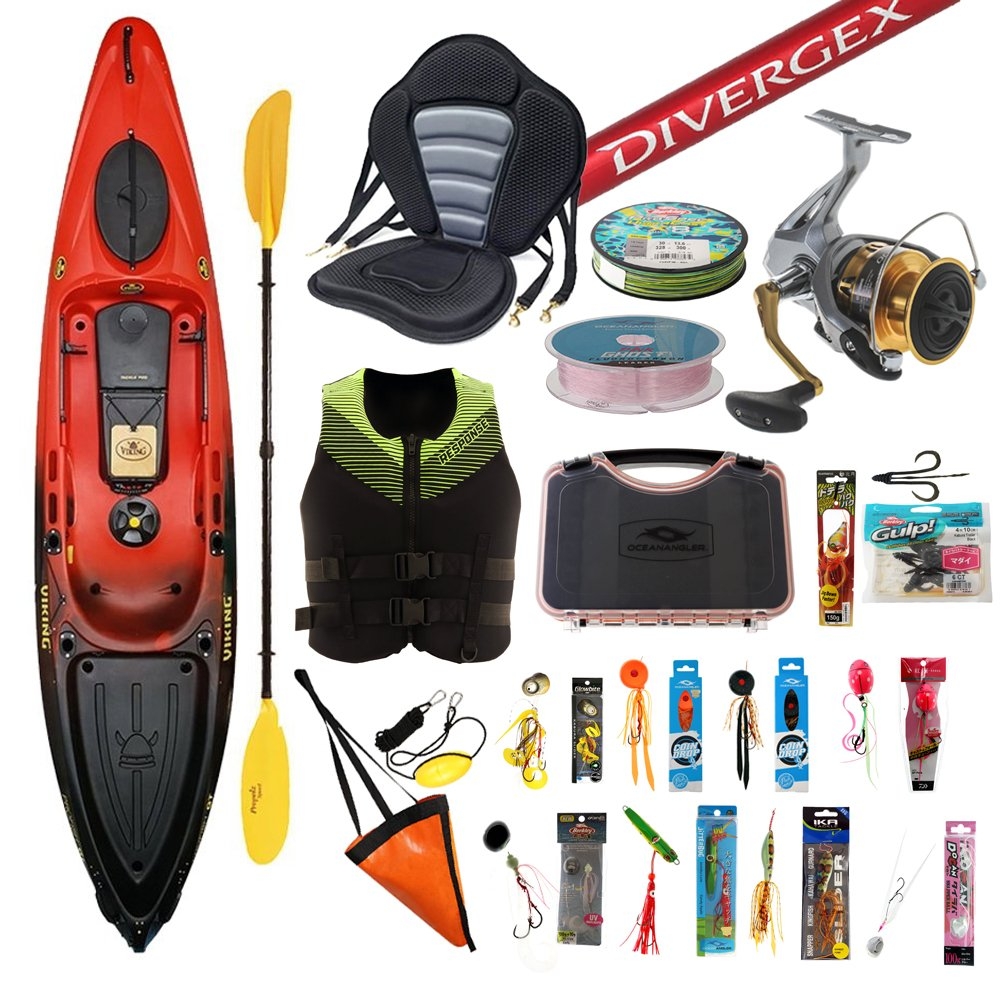 Viking Profish GT Compact Fishing Kayak with Paddle and Shimano Tackle 7ft 5-10kg 2pc