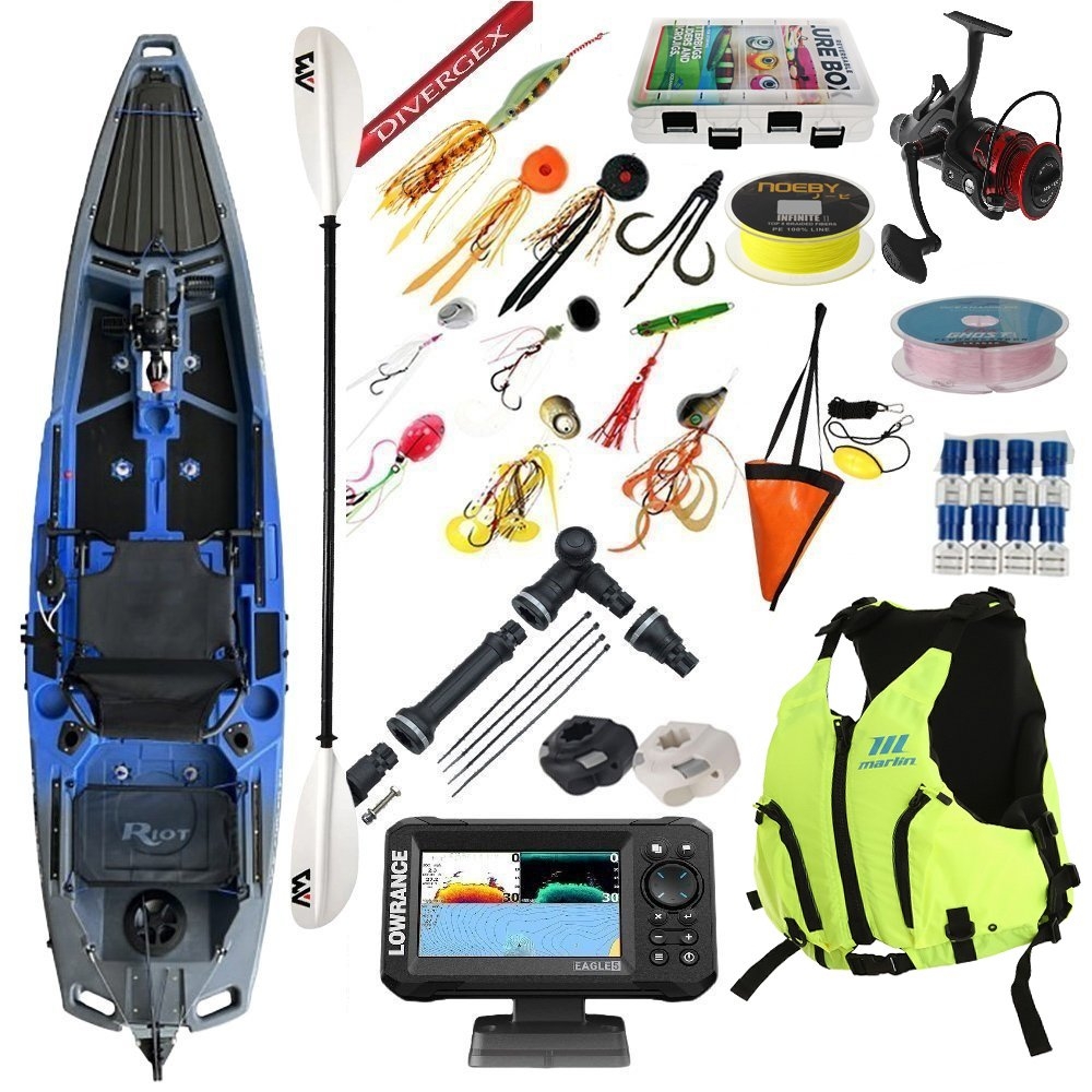 Pro Kayak Fishing Package with Pedal Assist and GPS Chartplotter Fishfinder 6ft 6in PE1.5 1pc