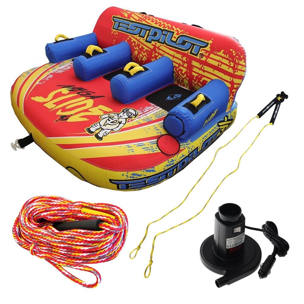 Ron Marks Test Pilot Mega Slide 3-Person Inflatable Towable Lounge Ski Tube Package