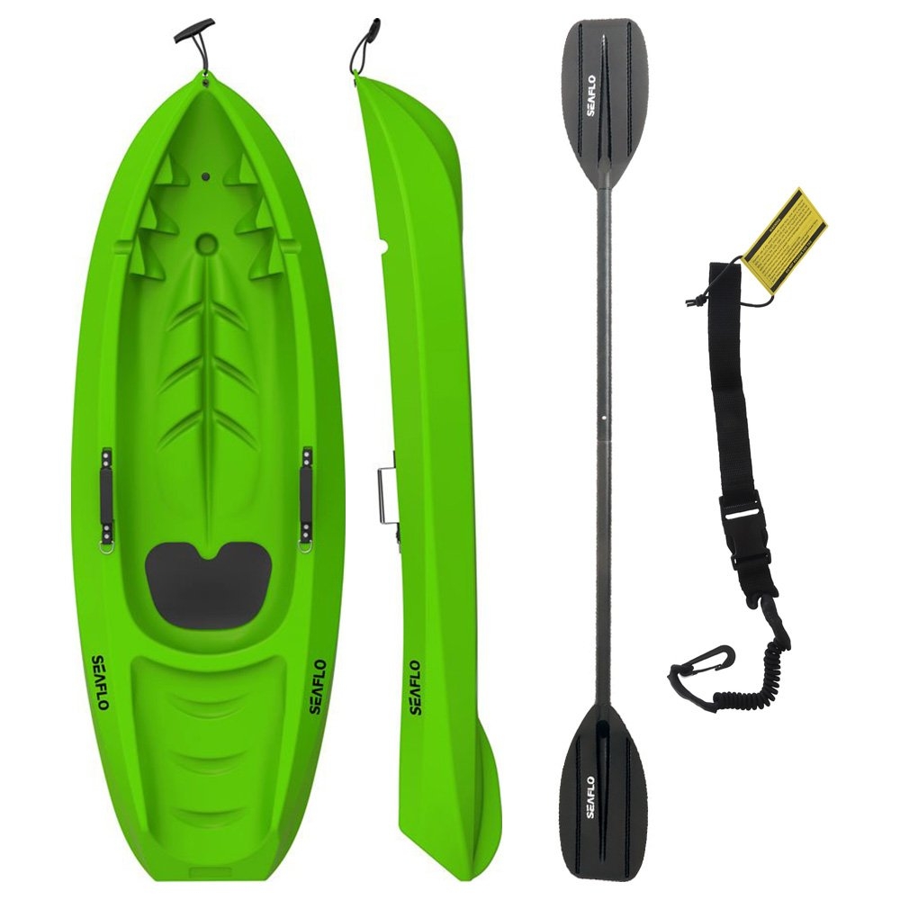 Seaflo Kids Kayak with Paddle and Leash 6ft Green
