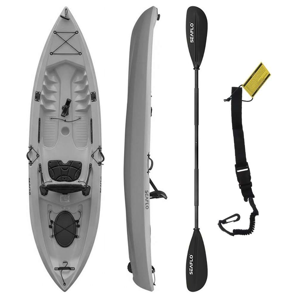 Seaflo Fishing Kayak with Built-In Wheel incl Paddle and Leash 10ft
