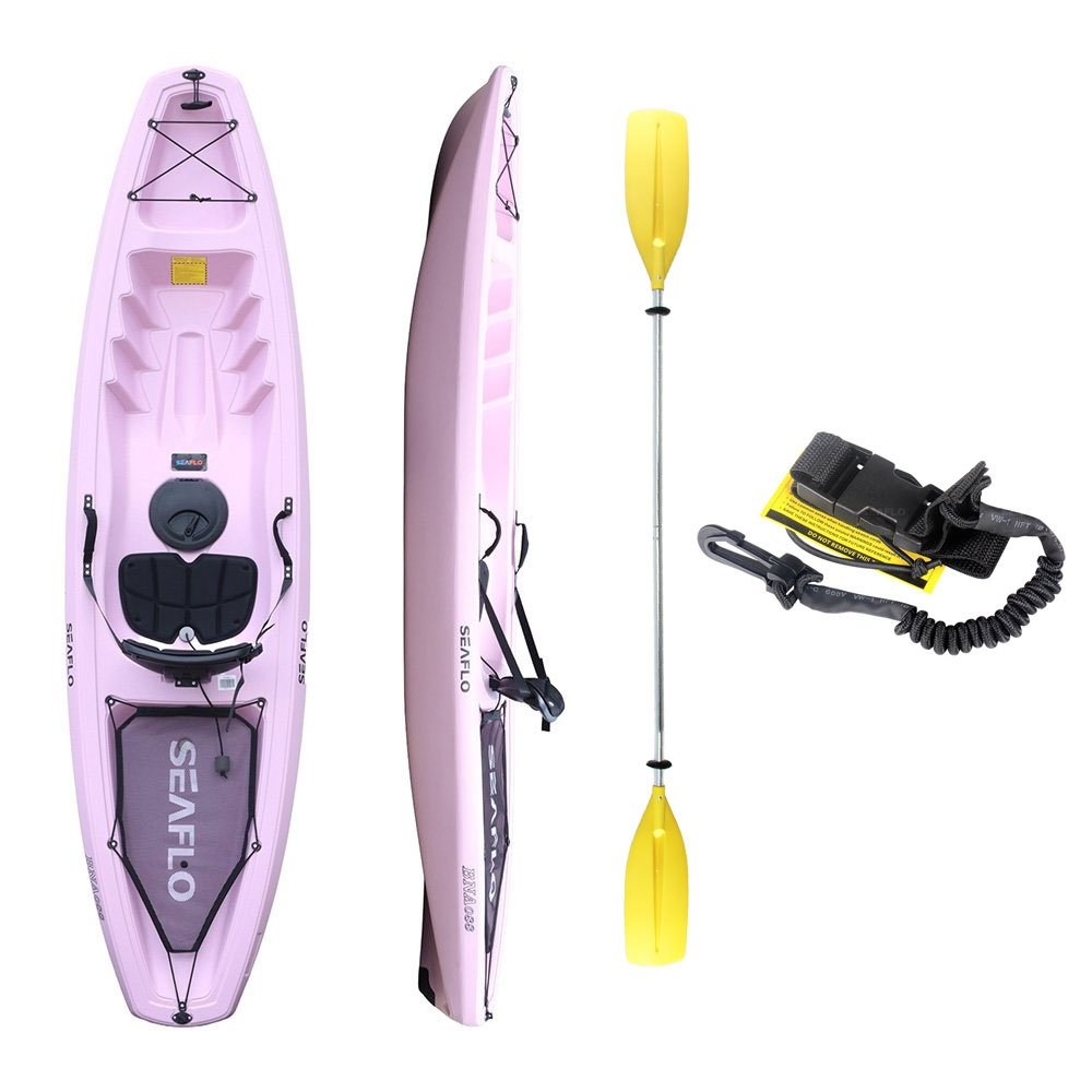 Seaflo Pukaki Adult Kayak with Paddle and Leash 8ft 8in Pink Sakura