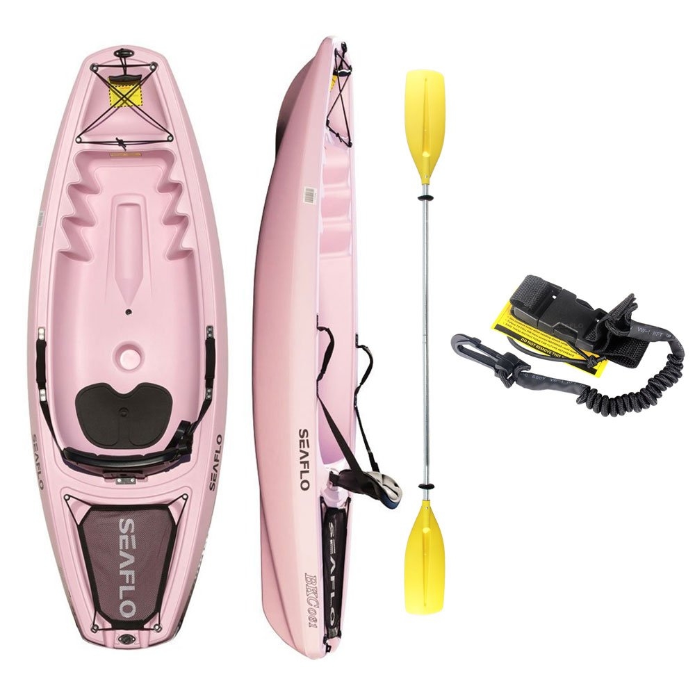 Seaflo Pukaki Kids Kayak with Paddle and Leash 6ft Pink Sakura