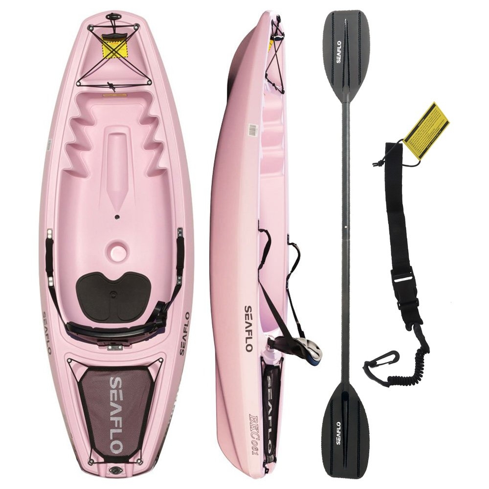 Seaflo Pukaki Kids Kayak with Paddle and Leash 6ft Pink Sakura