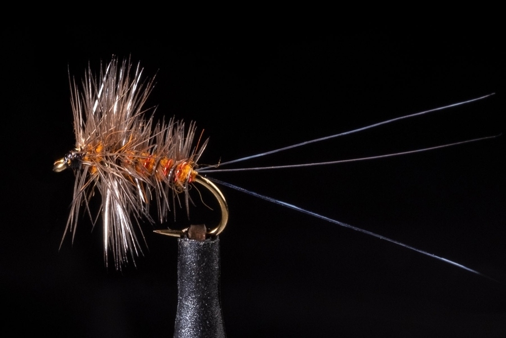 Manic Tackle Project Palmered Spinner Dry Fly Orange #14