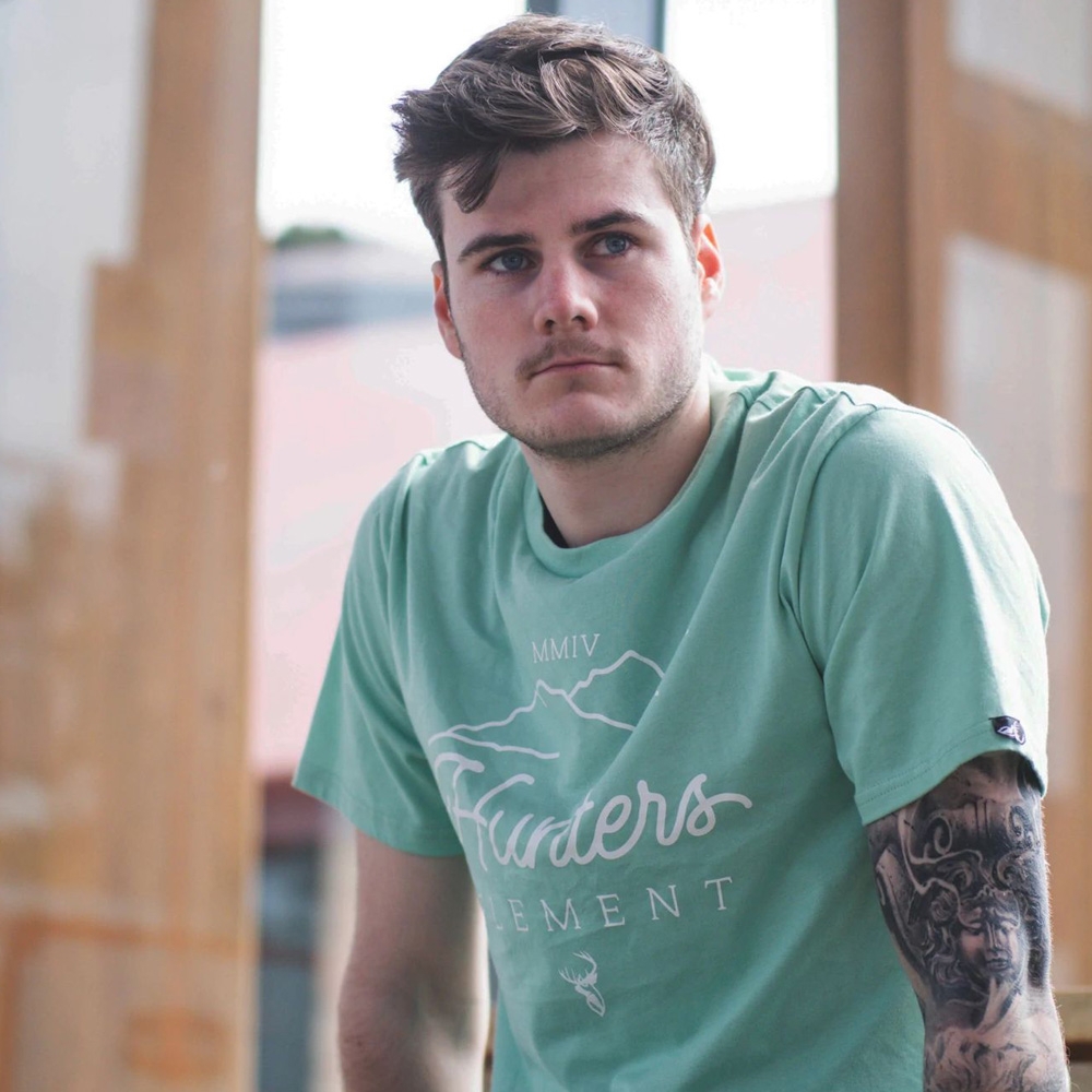 Hunters Element Panorama Mens T-Shirt Light Green S