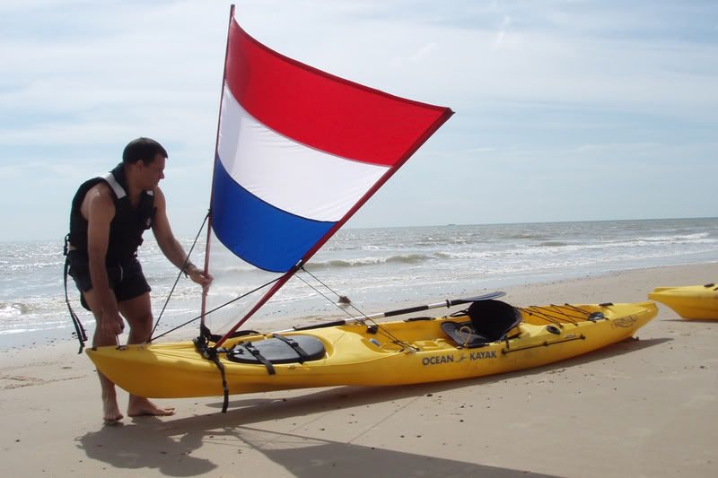 Pacific Action Kayak Sail System 1.5sqm Red/White/Blue/Clear