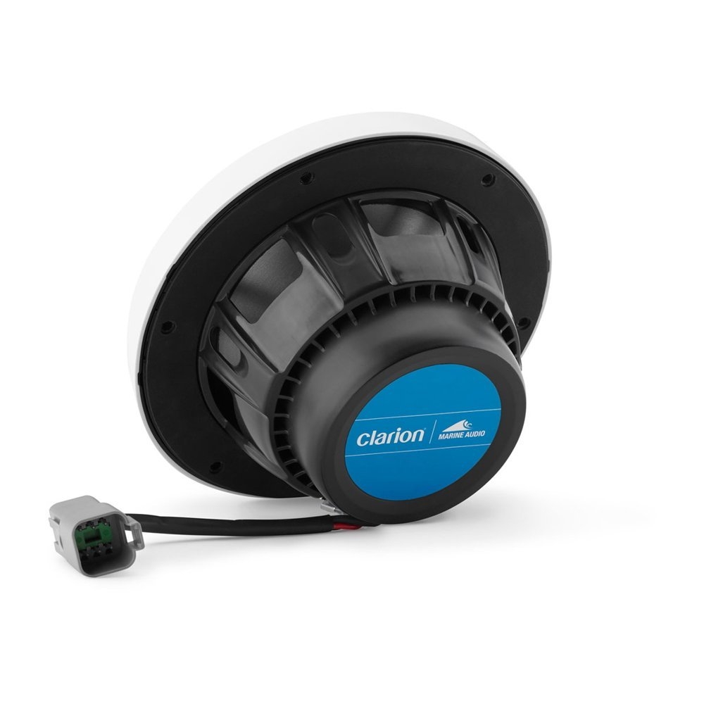 Clarion CMSP Premium LED Marine Coaxial Speakers with White/Grey Sport Grill 6.5in 50W