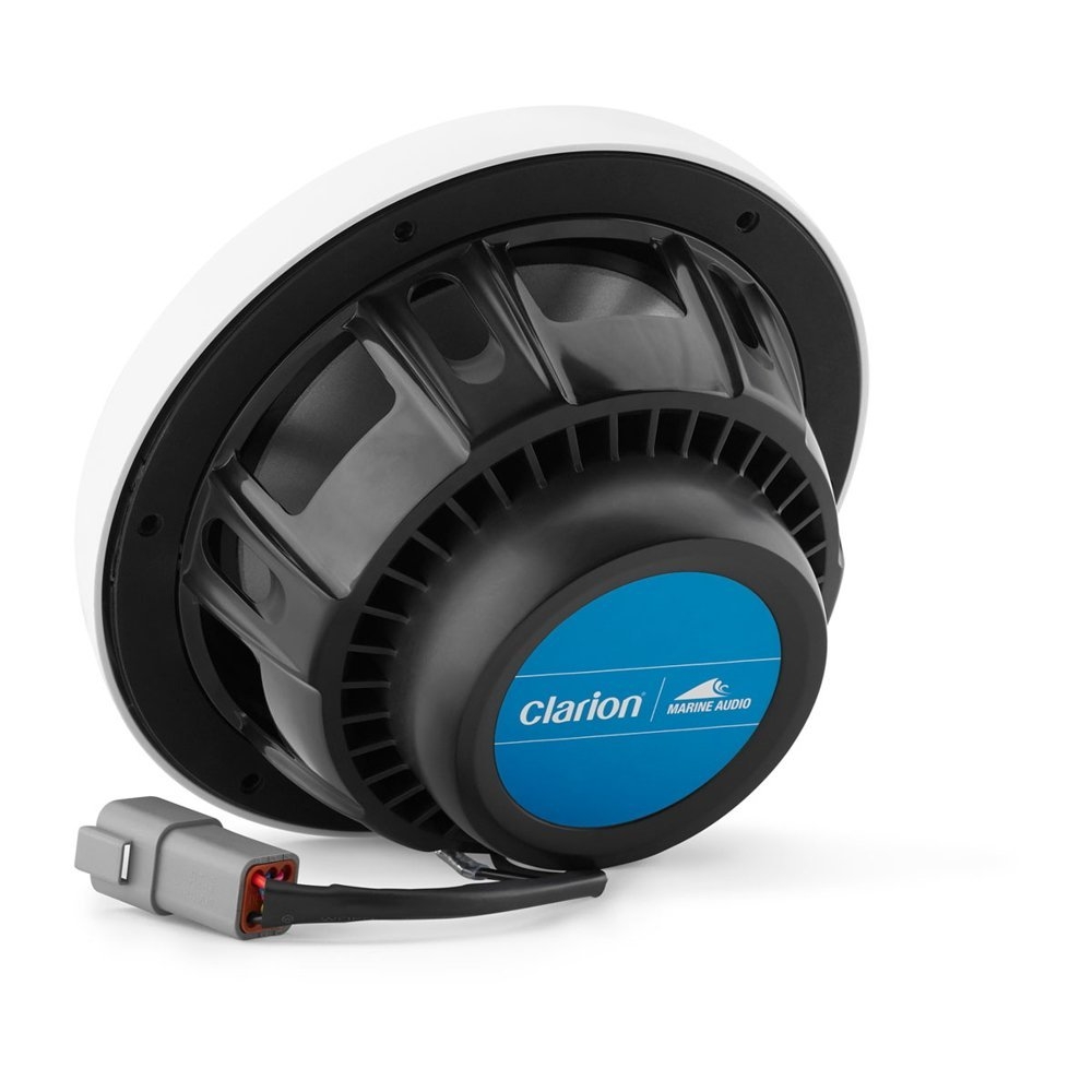 Clarion CMSP Premium LED Marine Coaxial Speakers with White/Grey Sport Grill 7.7in 60W