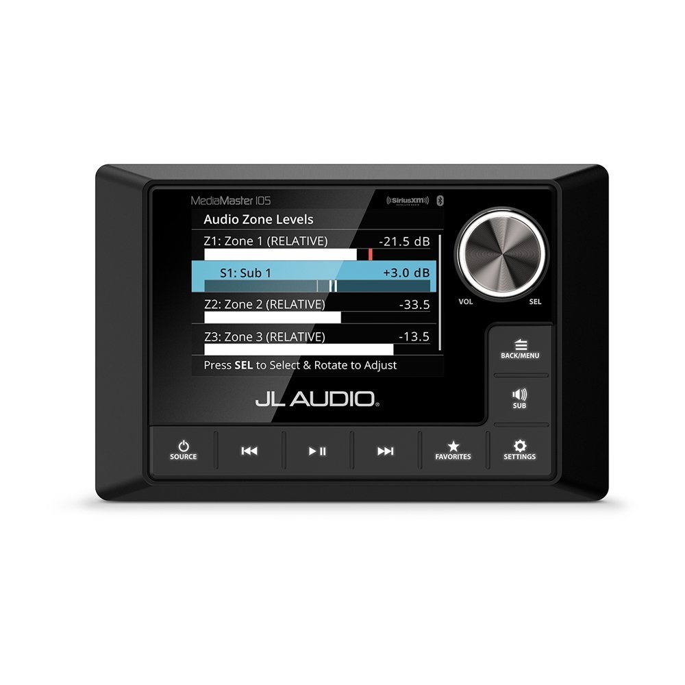 JL Audio MediaMaster 105 Weatherproof Source Unit with Full-Colour LCD Display