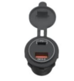 Waterproof USB and USB-C Fast Charger Socket 12/24V