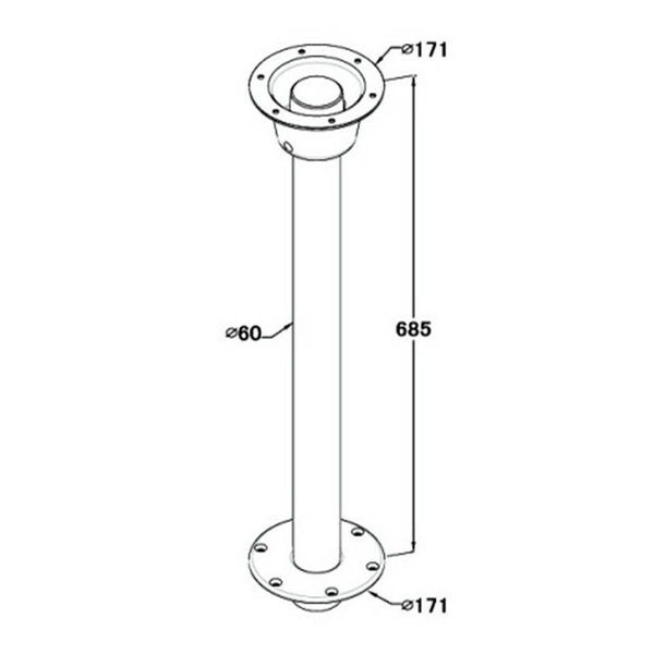 Fixed Height Stowable Table Pedestal 685mm