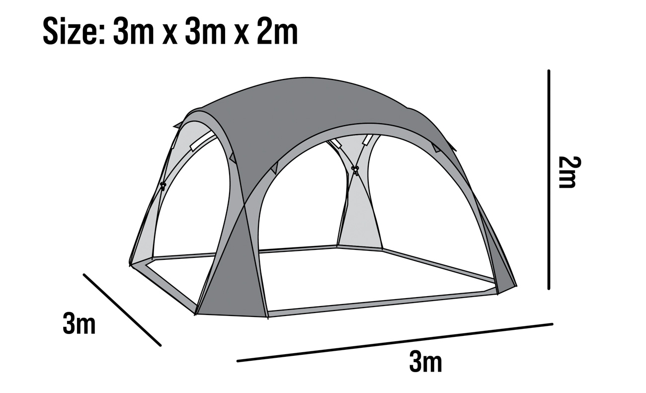 LIFE! Peninsula Family Shelter 3m x 3m - Damaged bag