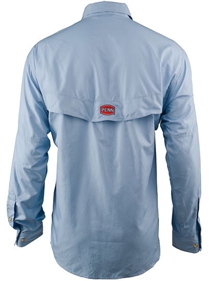 PENN Performance Vented Long Sleeve Fishing Shirt Blue 2XL