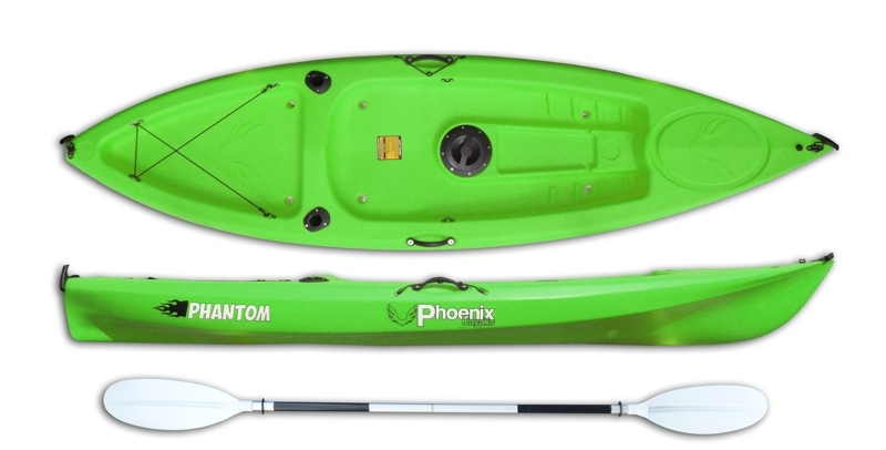Phoenix Kayaks Phantom Adult Kayak with Paddle and Seat Lime