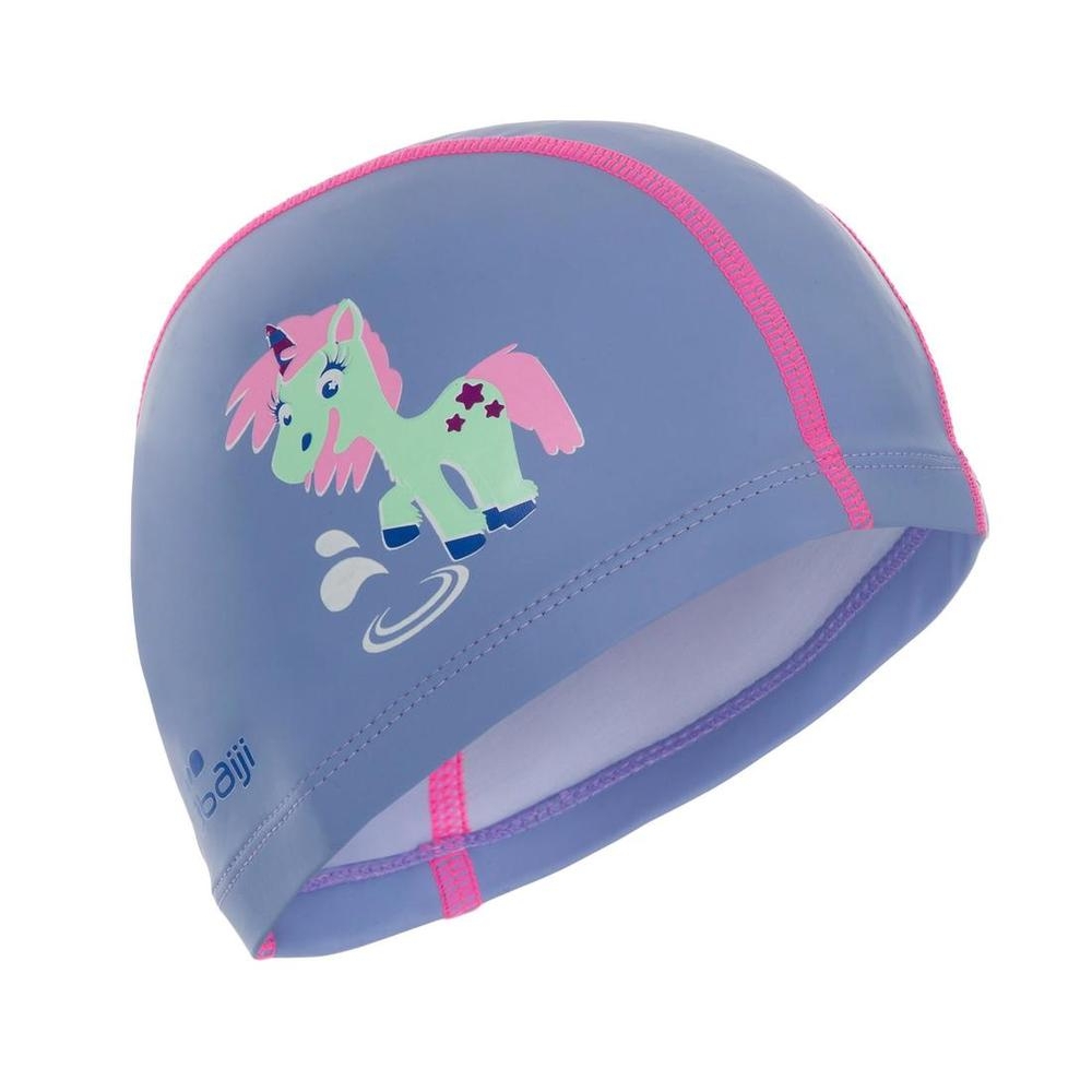 Nabaiji 500 Print Kids Mesh Swim Cap Pale Indigo