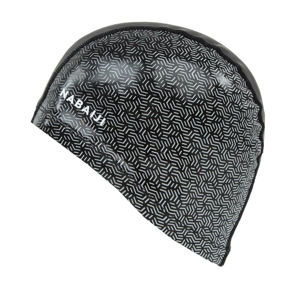Nabaiji 500 Print Adult Mesh Swim Cap Black