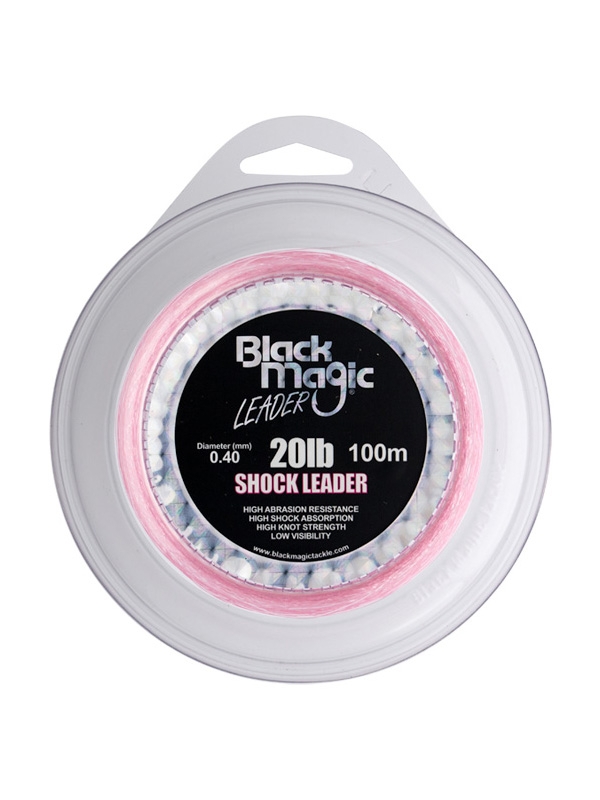 Black Magic Pink Shock Leader 20lb 100m