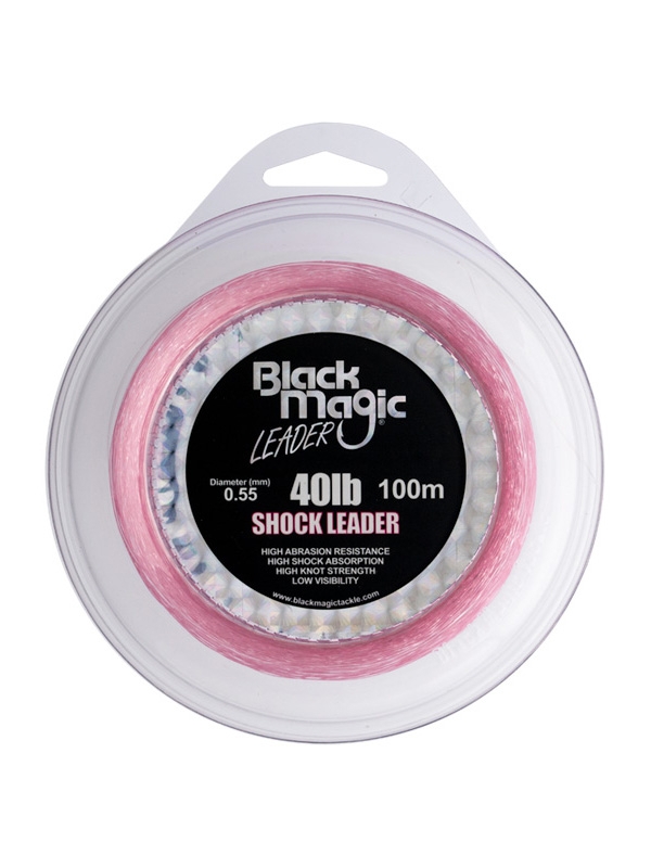 Black Magic Pink Shock Leader 40lb 100m