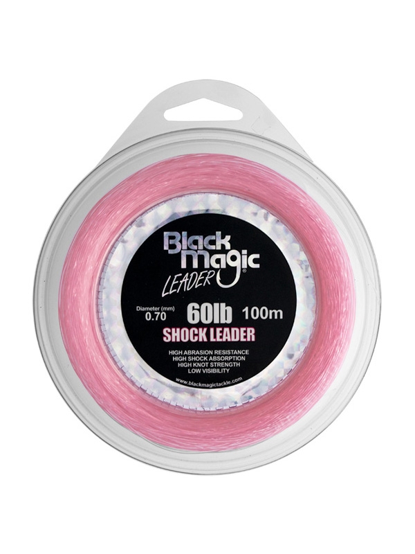 Black Magic Pink Shock Leader 60lb 100m