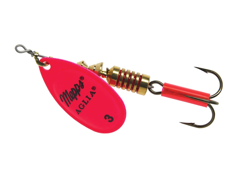 Mepps Aglia Fluoro Rose Pink Spinner Lure No.2 4.7g Treble Hook