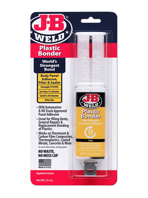 J-B Weld PlasticBonder Body Panel Adhesive with Filler and Sealer Syringe