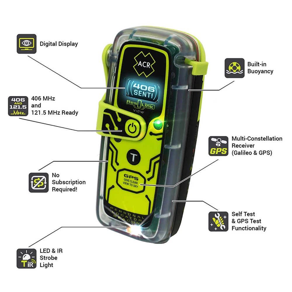 ACR ResQLink View 425 Advanced Floating PLB with Digital Display - NZ Coded