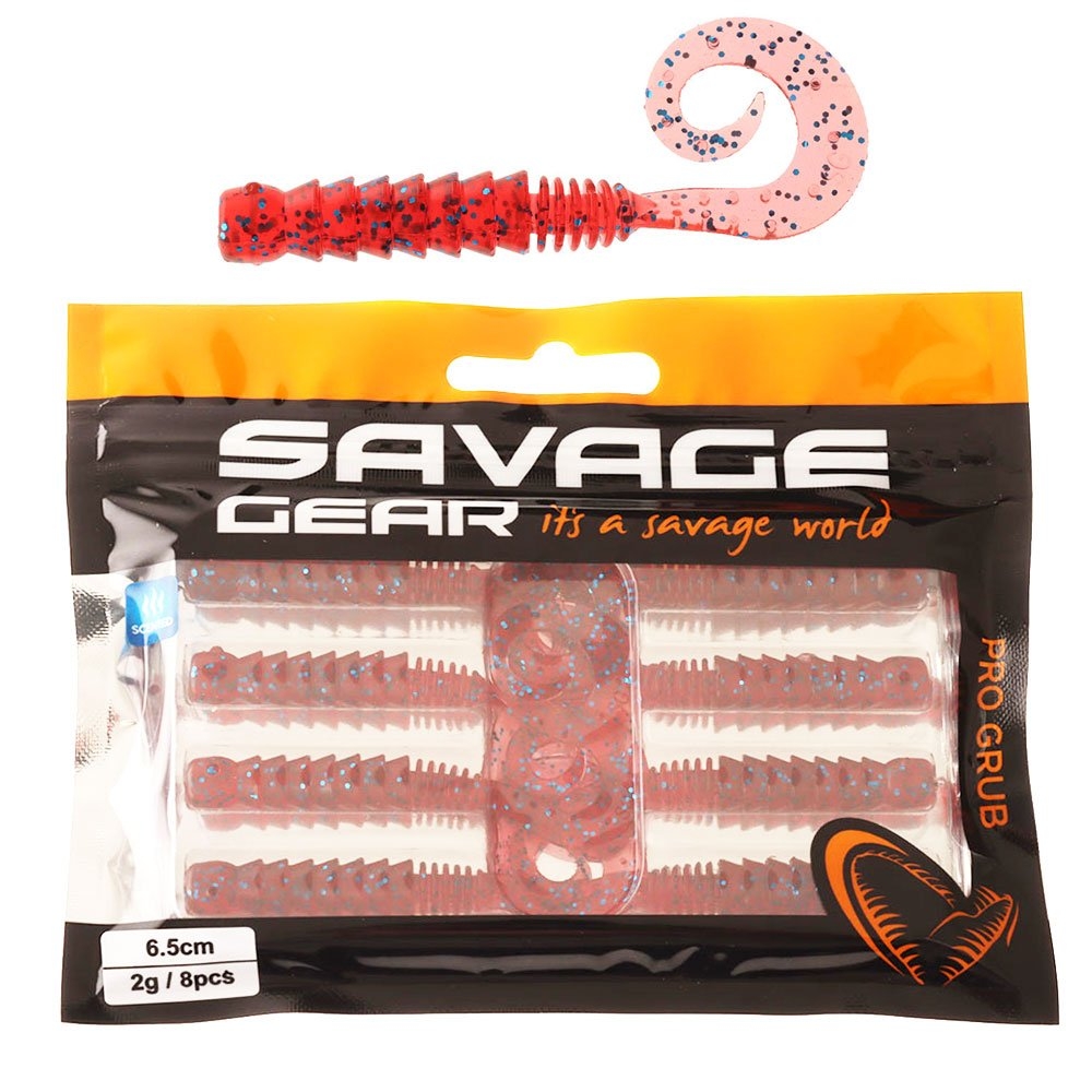 Savage Gear Pro Grub Soft Bait 6.5cm Plum Pumpkin Qty 8