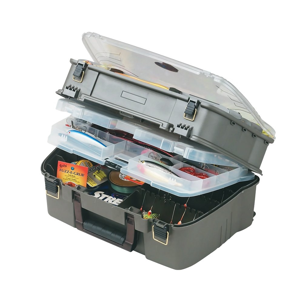 Plano Guide Series Satchel Tackle Box Graphite Gray-Cracked lid