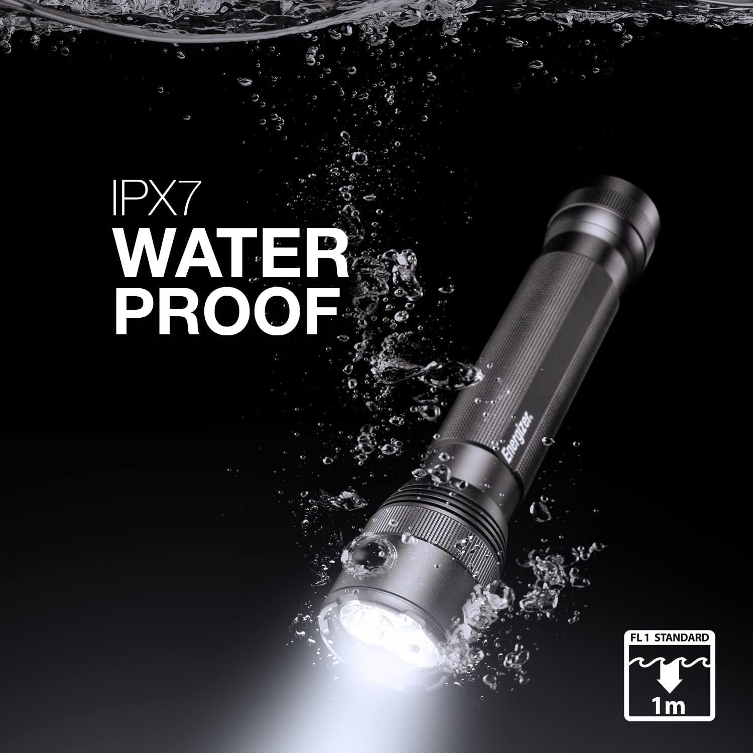 Energizer High-Powered Tactical Aluminium IPX7 Waterproof LED Torch 1000lm
