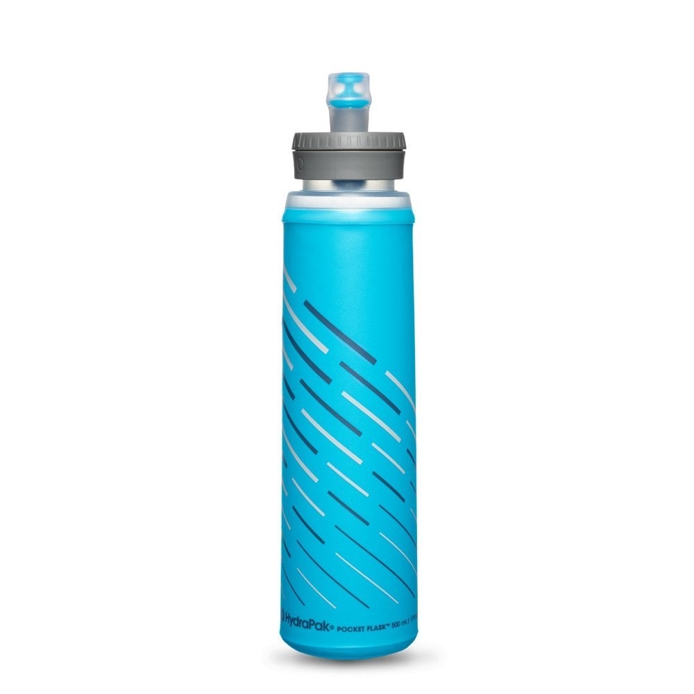 HydraPak PocketFlask Soft Collapsible Water Bottle 500ml Blue