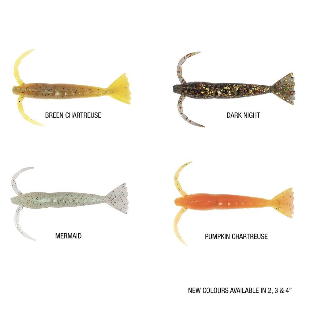 Berkley PowerBait Original Shrimp Soft Bait 3in / 8cm Qty 5 Pumpkin Chartreuse