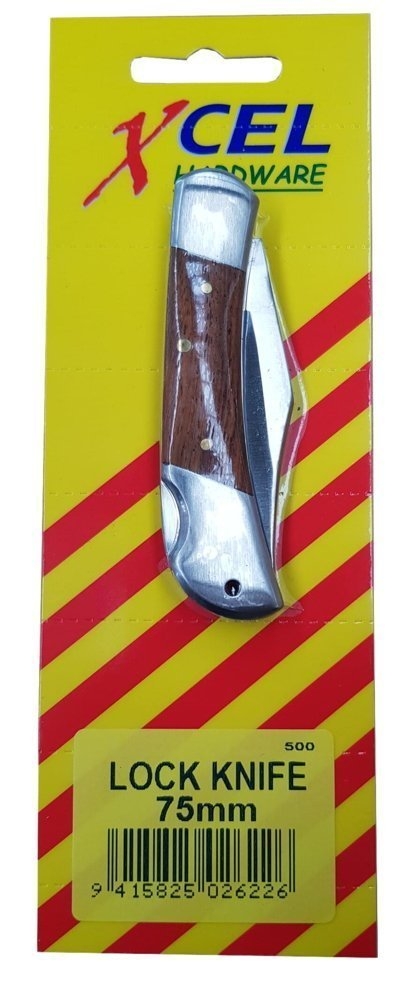 Xcel Locking Pocket Knife with Stainless Steel Ends 75mm