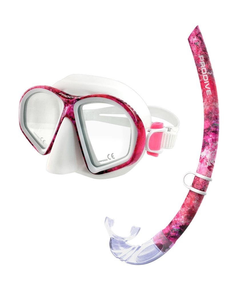 Pro-Dive Adult Dive Mask and Snorkel Set Pink Coral